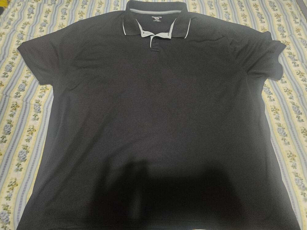 Claiborne Polo Shirt Mens 4XL Black Easy Care Quick Dri
